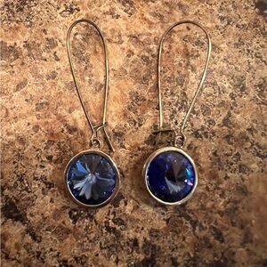 Silver and Blue Stone Earrings